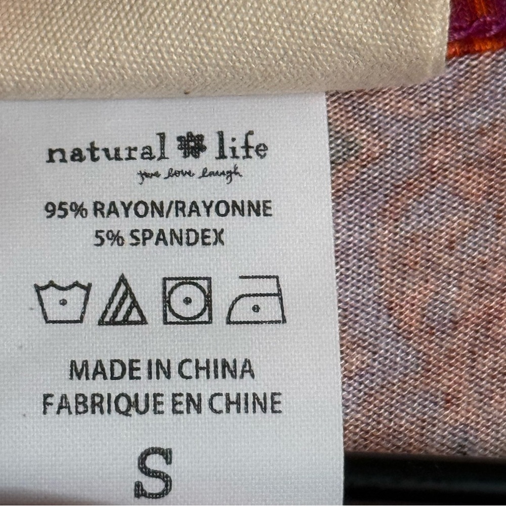 Natural Life Womens Paisley Knee Length Tank Dress Small Pink Orange Boho Summer - Picture 4 of 5